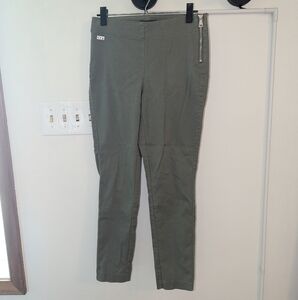 DKNY Green Pants with Zipper Detail